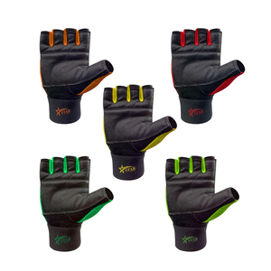 Gants de fitness en cuir demi-doigt pour hommes pour l'entraînement de musculation Gants d'haltérophilie avec support de poignet - Product Image 2
