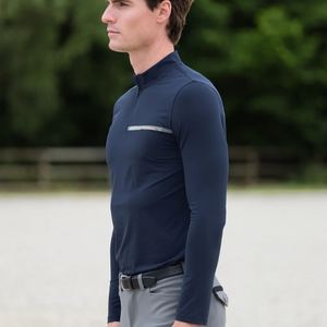 Chemise d'équitation à manches longues pour homme, tissu léger et rafraîchissant, respirant, couche de base pour l'entraînement en écurie, personnalisable - Product Image 3