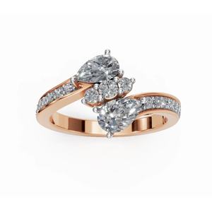 Anillo de diamante cultivado en laboratorio Stellar Fusion en oro amarillo, rosa y blanco de 9 kt, 14 kt y 18 kt para compromiso, novia y uso diario. - Product Image 1