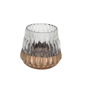 Tarro de vela de Color humo votivo redondo de cristal de nuevo diseño para Decoración de mesa de jardín y Hotel hecho a mano a granel - Product Image 4