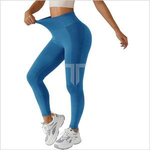 Women's Seamless <b>Scrunch</b> <b>Leggings</b> Breathable Active Tights for Yoga Running Workout with Tummy Control Butt Lift Logo on Waist - Product Image 4