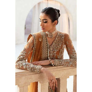 Robe de mariée Soraya en charmeuse # Ensemble de 3 pièces couleur moutarde en Naira par TC-969 - Product Image 5