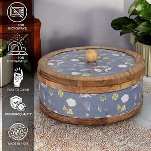 Caja de Almacenamiento para Chapati y Roti de Madera Natural con Tapa Abatible, Diseño Moderno Hecho a Mano para Cocina Diaria, Conserva la Frescura - Product Image 2
