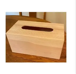创意奢华木质纸巾盒带盖面部木质纸巾盒时尚长方形酒店餐厅使用