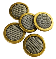 Filter Disc Servo Valve A67999-065, Diameter 15.8mm, Kawat Baja Anti Karat, Bingkai Kuningan untuk Filtrasi Hidrolik