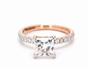 Venta al por mayor Compromiso Boda 2,44 Ct Lab Grown Diamond Princess Cut VVSVS Clarity Certified 14K Rose Gold Ethical Joyería de lujo - Product Image 1