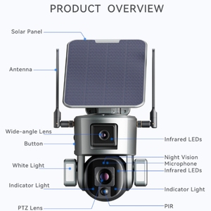 WZ-Y5 4G 4K Solar Powered Cctv <strong>Camera</strong> 4G 10x Zoom Network Sim Card Home Security Cam - Product Image 6