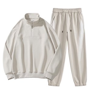 Survêtements pour hommes 2 pièces ensembles de tenues à manches longues quart de fermeture éclair pull survêtement et joggeurs pantalons de survêtement jogging actif - Product Image 6