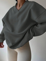 Sweat-shirt personnalisé OEM, nouveau style, hiver, doublé, décontracté, ample, respirant, anti-rétrécissement, haute qualité, prix usine, pour femme