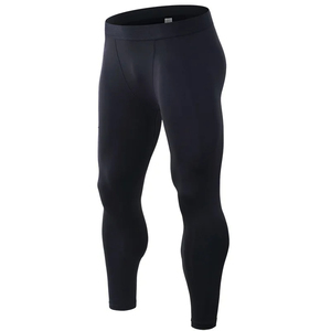 Pantalones de compresión de secado rápido de cintura media para hombre de alta calidad, mallas transpirables para gimnasio, deportes, correr, Fitness, Spandex, mallas de Yoga sólidas - Product Image 2