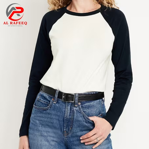 Hauts côtelés en coton pour femmes tricots décontractés doux et extensibles motif solide respirant confortable avec logo - Product Image 6