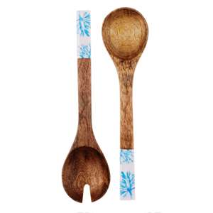 Serveurs à salade réguliers en bois naturel ensemble de cuillères à salade en bois faites à la main fourchettes ustensiles cuisine cuillère cadeau - Product Image 5