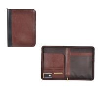 Carpeta de archivos de cuero genuino personalizada, soporte de documentos profesional OEM Premium para Cartera de entrevistas y organización de archivos