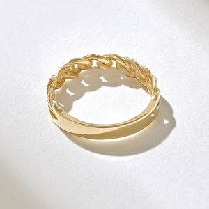 Anillo Delicado de Diseño Moderno con Diamantes Redondos en Oro Amarillo de 10K, Elegante para Uso Diario, Regalo para Mujer - Product Image 3