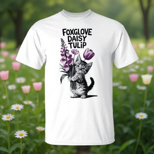 เสื้อยืดลายดอกไม้เล็กๆ น้อยๆ ลายดอกฟอกซ์โกลฟ เดซี่ ทิวลิป เสื้อผ้าส่งเสริมการขายที่มีสไตล์ - Product Image 3