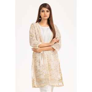 เสื้อและกางเกงปักลายสีขาวแบบตาข่ายซาร์ตาร์ คาดดี แขนสามส่วน - Product Image 5