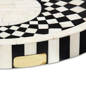 Plateau décoratif rectangulaire en résine de taille personnalisée Plateau de service en incrustation d'os blanc en forme d'étoile Brûleur Cuisine Bois Métal Maison Service de nourriture - Product Image 4