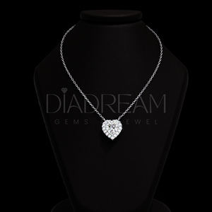 Elegante collar de plata 925 personalizado con diamante de moissanita nueva moda Iced Hip Hop cadena colgante de corte de corazón para mujer - Product Image 2