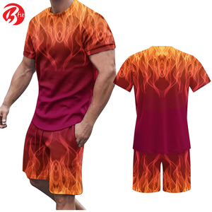 Conjunto de pantalones cortos de verano con estampado de logotipo personalizado para hombre, tela de algodón y poliéster de estilo callejero de talla grande para otoño - Product Image 6