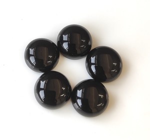 Cabochon rond 9mm en onyx noir naturel-qualité supérieure en vrac - Product Image 1