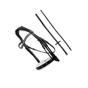 Bridon ajustable inspiré pour chevaux, en cuir véritable, offrant une tenue optimale, une grande durabilité et un niveau équestre professionnel. - Product Image 2