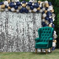 Nouveau design de rideaux à paillettes 18mm, fournitures suspendues, décoration de mariage, grand tissu de fond à paillettes