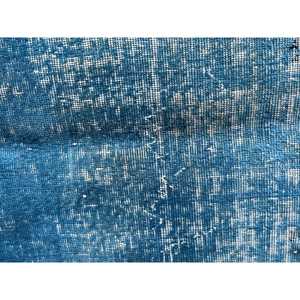 Alfombra Vintage de 2.6x4.9 pies, Alfombra Turca de Lana con Estampado Animal Azul - Product Image 5