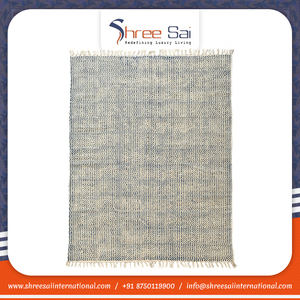 Tapis en laine de coton tissés à la main de qualité supérieure largement vendus tapis de coureur en laine indienne avec des techniques brodées - Product Image 6