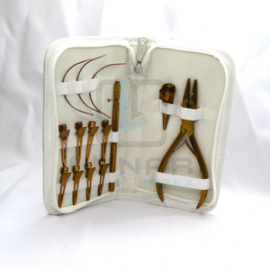 Kit d'outils d'extension de cheveux en acier inoxydable pince aiguille anneau Lope et pince à cheveux en or rose Kit d'outils d'extension de cheveux Plasma - Product Image 5