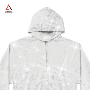 <b>Rhinestone</b> <b>Hoodie</b> With Glitter Stone Artwork Urban Street Style Pullover Cotton <b>Hoodie</b> For Daily Wear - Product Image 4