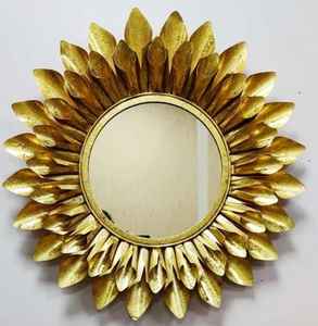 Metal con acabado plateado, espejo de pared redondeado, superventas para el hogar, Hotel, restaurante, hogar, dormitorio decorativo de lujo, uso de artículos - Product Image 3