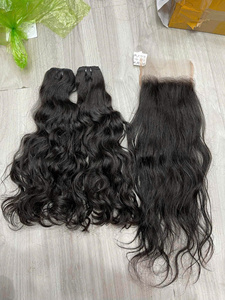 Gran oferta de cabello humano de trama ondulada Natural para trenzar trama de cabello humano trenzado mechones de extensión de cabello trama - Product Image 2