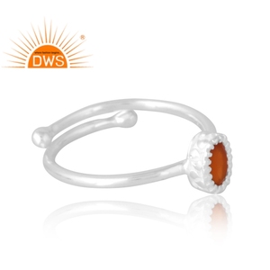 Anillo de piedras preciosas de cornalina Natural de Plata de Ley 925, joyería personalizada para mujer, regalo para ella - Product Image 4