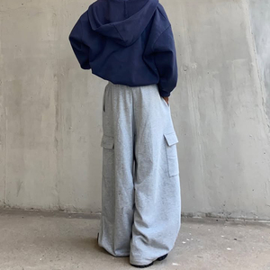 กางเกงวอร์มผ้าฟลีซสำหรับผู้ชายกางเกงวิ่งผ้าคอตตอน500 GSM ทรงหลวมไซส์ใหญ่ผลิตตามสั่ง - Product Image 6