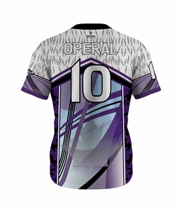 Camiseta de Softbol Personalizada de Cuello Redondo en Morado Claro, 100% Poliéster, Malla Transpirable, Secado Rápido y Antibacteriana, Venta al Por Mayor - Product Image 6