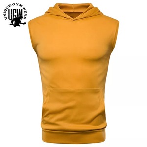 Sudadera sin Mangas Personalizable para Hombre, Tela de Felpa, Poliéster/Algodón, Antipilling, Secado Rápido, Ropa Deportiva de Verano para Gimnasio, Corte Regular - Product Image 4