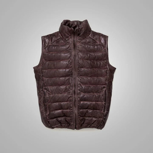 Chaleco de Cuero para Hombre, Chaleco de Cuero Genuino, Estilo Hip Hop, Forro de Algodón Cálido para Invierno, Fabricante OEM - Product Image 5