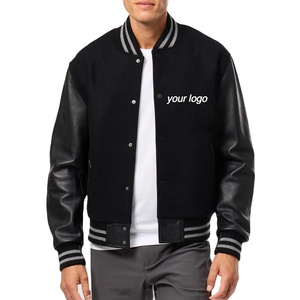 Veste universitaire de baseball d'hiver personnalisée pour hommes, manches en cuir véritable, corps en laine, chenille, logo brodé, veste Letterman - Product Image 1