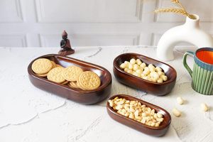 1 Tazón Ovalado de Madera de Mango Marrón Ecológico, Hecho a Mano, Estilo Clásico, para Servir Aperitivos, Ensaladas, Masa o Vajilla para Bodas - Product Image 5