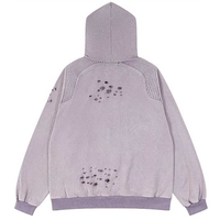 Sweat-shirts à capuche pour hommes vintage 2025, de haute qualité, en coton délavé, vêtements de rue thermiques, vêtements brodés d'araignées pour hommes