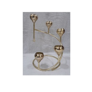 Tabletop <b>Candlestick</b> Holders Vintage Style With Handle Metal Candle Holder <b>Black</b> Colored Centerpiece Candles Holder / Stand - Product Image 3