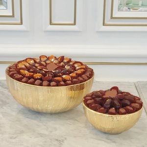 Cuenco de exhibición de metal de forma curva, decoración de diseño fantástico para cualquier mesa, cuenco para servir frutas secas de Chocolate a un precio razonable - Product Image 6