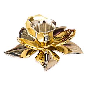 Flower Design 1-Step Aluminium Metal <b>Candlestick</b> Holder for Home Decoration and Weddings - Product Image 6