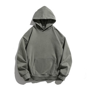 Sweat-shirts unisexes épais personnalisés de haute qualité en polaire ample et court pour hommes et femmes, sweat-shirt à capuche lourd de style streetwear - Product Image 2