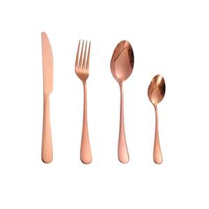 Ensemble de couverts modernes de luxe durable en acier inoxydable plaqué cuivre avec poignée royale pour les ensembles de couverts de salle à manger à la maison - Product Image 1