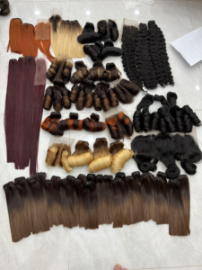 Vente en gros de cheveux humains vierges Remy bouclés non traités, tissage en lot, cheveux du Vietnam - Product Image 4