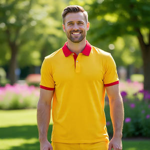 Manches courtes couleur unie vierge tricot polos pour hommes 100% coton Polyester Polo t-shirt hommes Fitness entraînement polos hommes - Product Image 2
