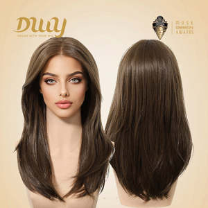 Willa DWY Pre-cut U Part Diamond Lace Long-Length <b>Wig</b> Icy Bronde Highlighted Layer-Cut Curly Hair Glueless Synthetic New Arrival - Product Image 3