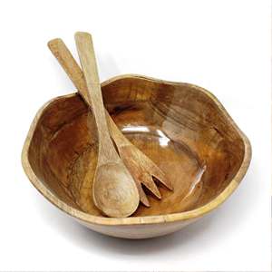 Ensemble de serveurs à salade avec manche en résine, ensemble d'outils de cuisine en bois de mangue d'acacia naturel disponible en Inde - Product Image 2