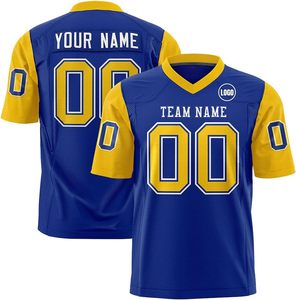 Camisetas de fútbol americano de calidad superior, diseños personalizables, duraderos, estirables, al por mayor, uniformes deportivos cortos, sublimación - Product Image 1